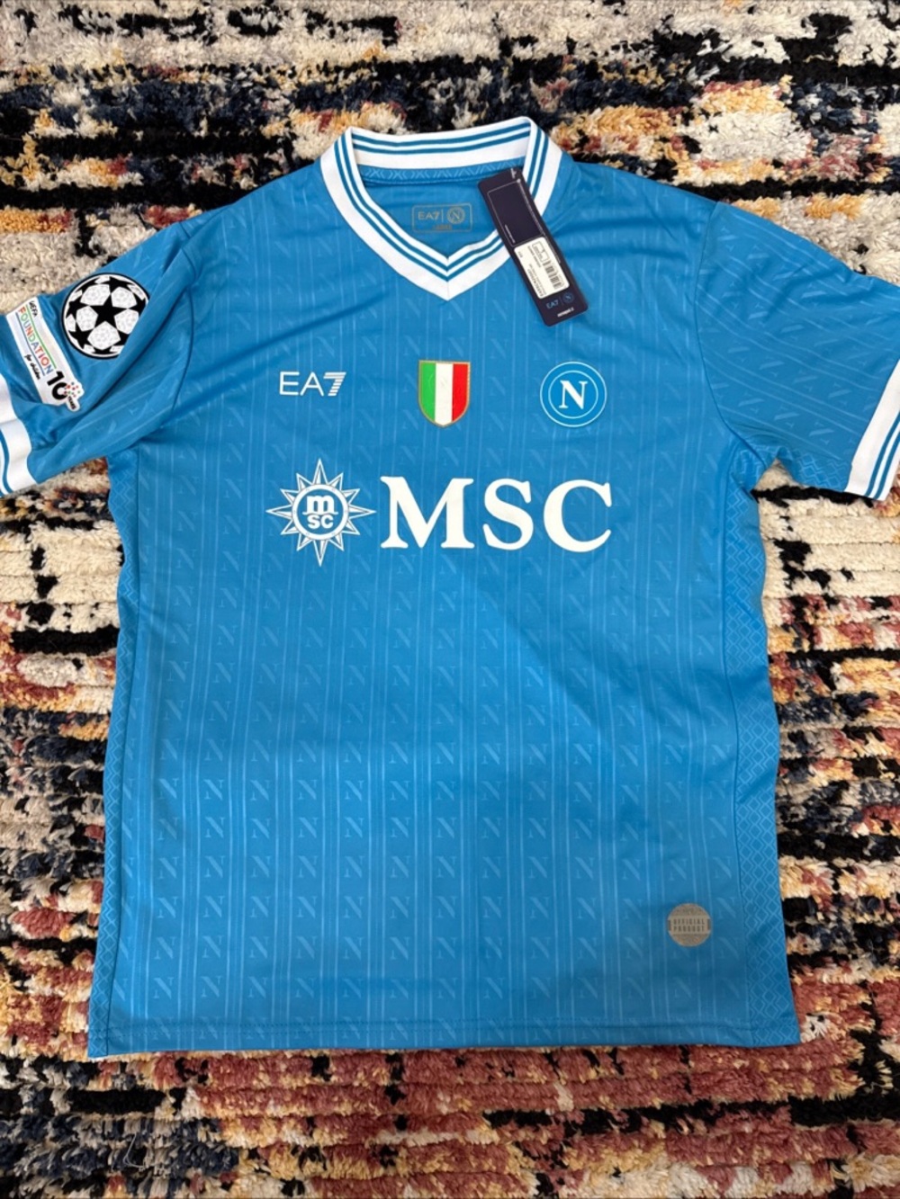 Napoli Home Football Jersey in Sky Blue - MSC Sponsor Large